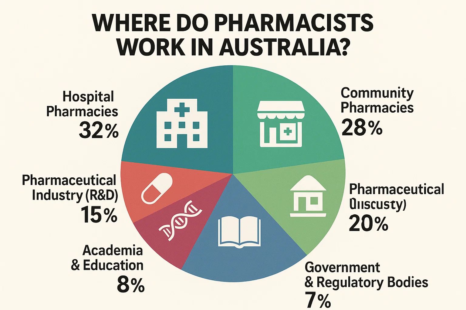 Where do pharmacists work in Australia